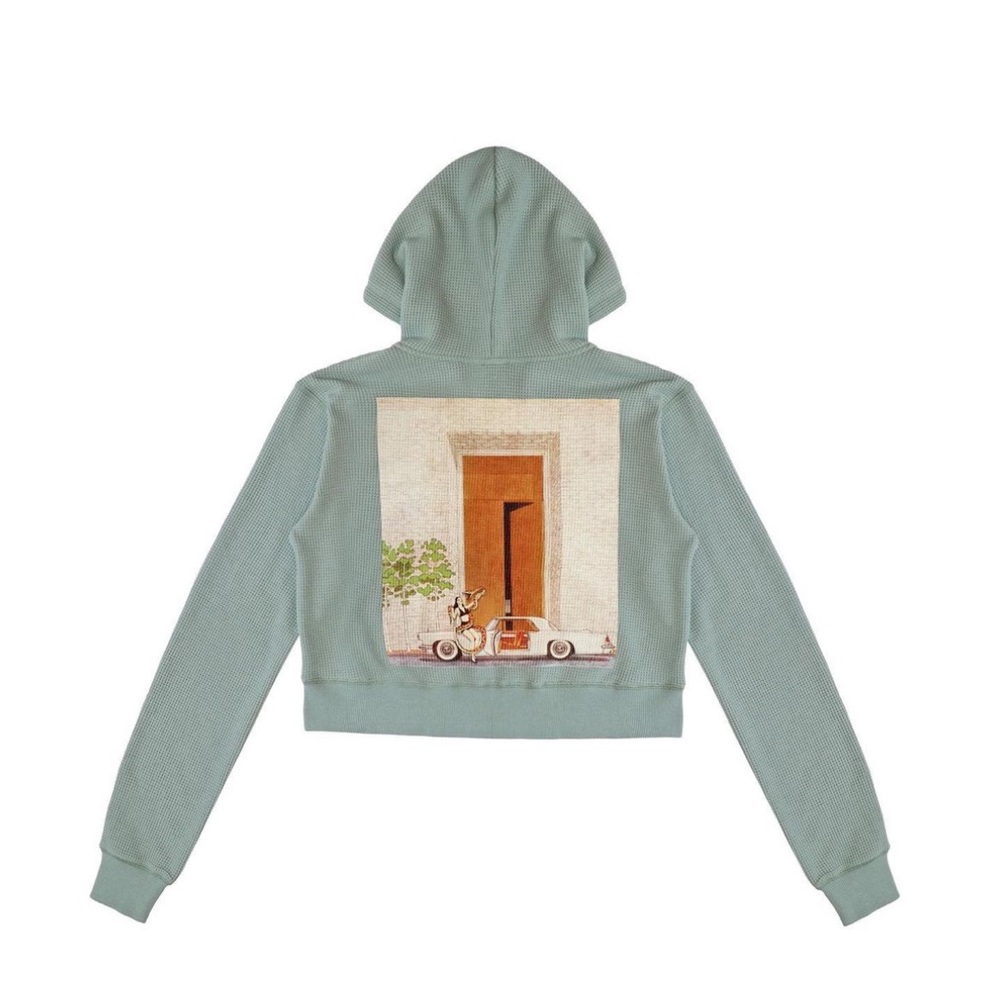 NWOT Boys Lie Eyes Wide Shut Cropped Thermal Zip Up